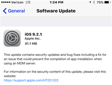 iOS 9.2.1 Διαθέσιμο για  iPhone  iPad  iPod Touch